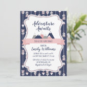 Girl Adventure Baby shower Invitation Kaart (Staand voorkant)
