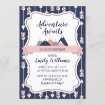 Girl Adventure Baby shower Invitation