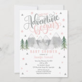 Girl Adventure Baby shower Invitation Kaart (Voorkant)