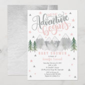 Girl Adventure Baby shower Invitation Kaart (Voorkant / Achterkant)