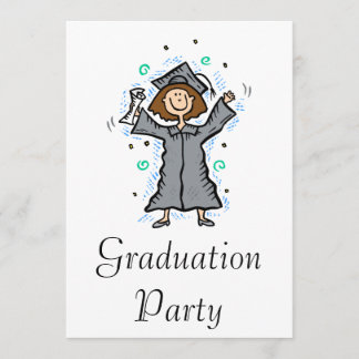 Girl Afstudeerder Celebration Kaart