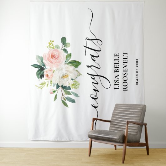 Girl Afstuderen Congrats Backdrop Photo Booth Wandkleed (In situ)