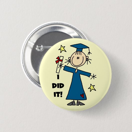 Girl Afstuderen Ronde Button 5,7 Cm (Voorkant /achterkant)