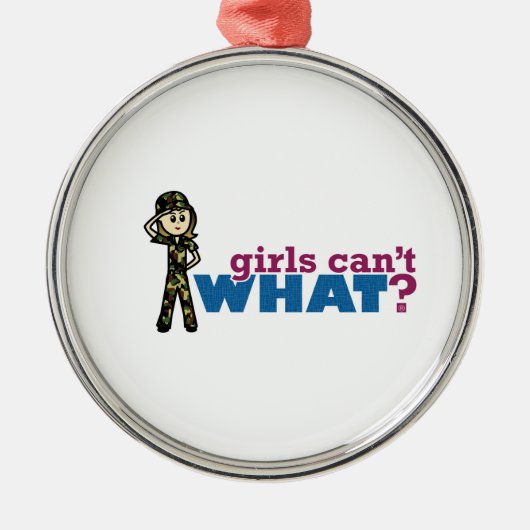 Girl Air Force Metalen Ornament (Voorkant)