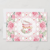 Girl Alice in Wonderland 1e verjaardag Tea Party Kaart (Achterkant)