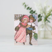 Girl and boy ice skating - Florence Hardy Briefkaart (Staand voorkant)