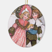 Girl and boy ice skating - Florence Hardy Keramisch Ornament (Links)