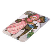 Girl and boy ice skating - Florence Hardy Magneet (Linkerzijde)