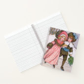 Girl and boy ice skating - Florence Hardy Notitieboek (Binnen)