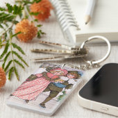 Girl and boy ice skating - Florence Hardy Sleutelhanger (Voorkant Rechts)