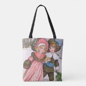 Girl and boy ice skating - Florence Hardy Tote Bag (Achterkant)