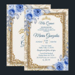 Girl and Boy Navy Blue Mis Quince Invitation Kaart<br><div class="desc">Girl and Boy Navy Blue Mis Quince Invitation Mis Quince Anos,  15th Birthday</div>