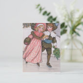 Girl and Boy Skating Briefkaart (Staand voorkant)