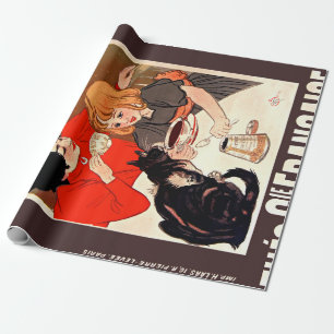 Girl and Cat, Vintage Poster, Alexandre Steinlen Cadeaupapier