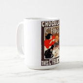 Girl and Cat, Vintage Poster, Alexandre Steinlen Koffiemok (Voorkant links)