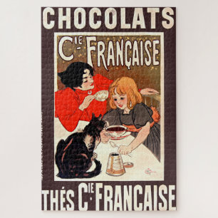 Girl and Cat, Vintage Poster, Alexandre Steinlen Legpuzzel