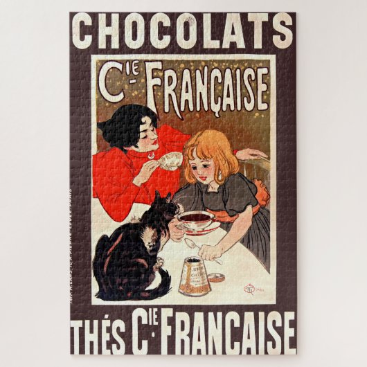 Girl and Cat, Vintage Poster, Alexandre Steinlen Legpuzzel (Verticaal)