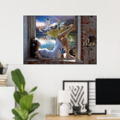 Girl and Fairies Poster Print (Thuiskantoor)