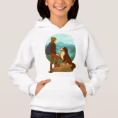 Girl and Mountain Dog Adventure Illustration (Voorkant)