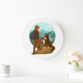 Girl and Mountain Dog Adventure Illustration Grote Klok (Huis)