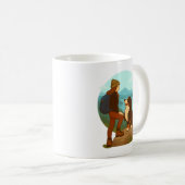 Girl and Mountain Dog Adventure Illustration Koffiemok