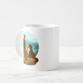 Girl and Mountain Dog Adventure Illustration Koffiemok