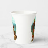 Girl and Mountain Dog Adventure Illustration Papieren Bekers (Links)