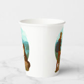 Girl and Mountain Dog Adventure Illustration Papieren Bekers (Rechts)