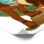 Girl and Mountain Dog Adventure Illustration Poster (Hoek)