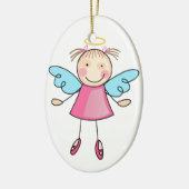 Girl Angel Keramisch Ornament (Links)