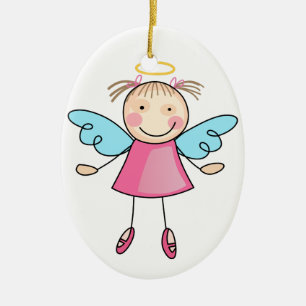 Girl Angel Keramisch Ornament