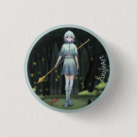 Girl, anime, cartoon ronde button 3,2 cm (Voorkant)