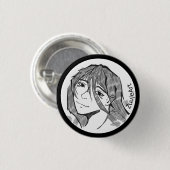 Girl, anime, lineart ronde button 3,2 cm (Voorkant /achterkant)