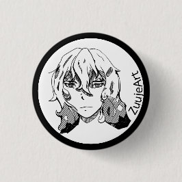 Girl anime, lineart ronde button 3,2 cm