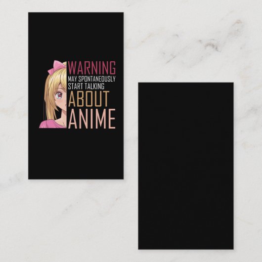 Girl Anime lover Manga Cosplay Fan Teen Visitekaartje (Voorkant / Achterkant)
