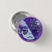 Girl, anime, pixelart ronde button 3,2 cm (Voorkant /achterkant)
