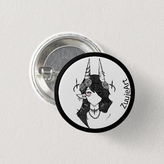 Girl anime ronde button 3,2 cm (Voorkant /achterkant)