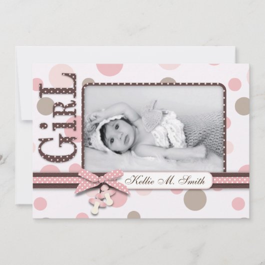 Girl Announcement-kaart Aankondiging (Voorkant)