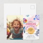 Girl Astronaut Buitenspace Rocket Planet Briefkaart (Voorkant / Achterkant)