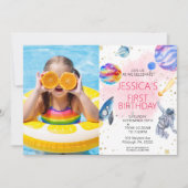 Girl Astronaut Buitenspace Rocket Planet Kaart (Voorkant)