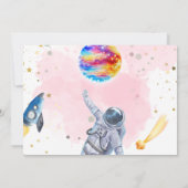 Girl Astronaut Buitenspace Rocket Planet Kaart (Achterkant)