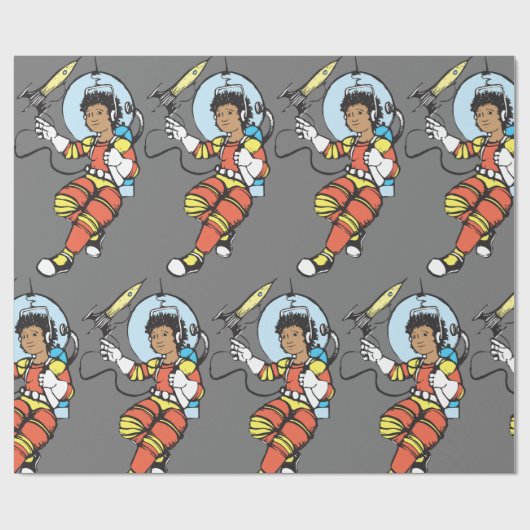 Girl Astronaut Cadeaupapier (Vlak)