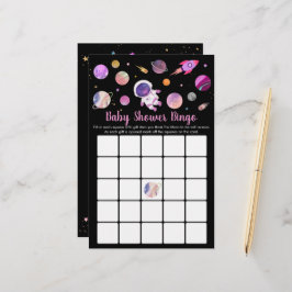 Girl Astronaut Outer Space Baby shower Bingo
