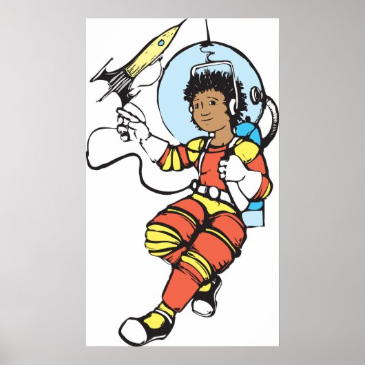 Girl Astronaut Poster (Voorkant)