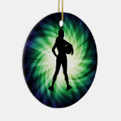 Girl Athlete; Cool Keramisch Ornament (Rechts)