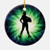 Girl Athlete; Cool Keramisch Ornament (Achterkant)