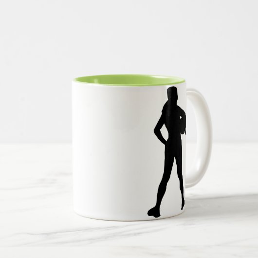 Girl Athlete Koel Tweekleurige Koffiemok (Voorkant rechts)