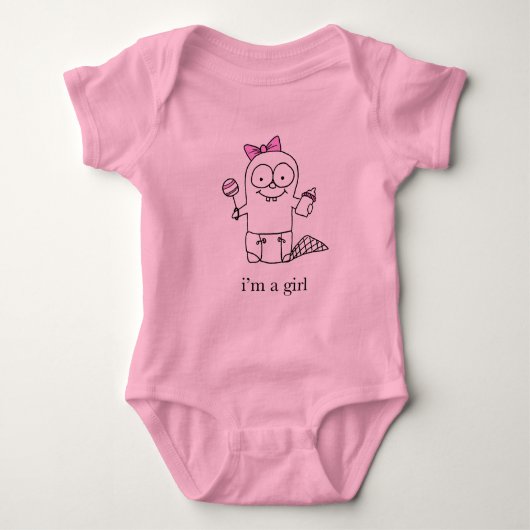 Girl Baby Beaver Romper (Voorkant)