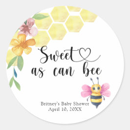 Girl Baby Bee - sweet as can bee Ronde Sticker