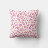 Girl Baby Birth Announcement Pillow Teddy Bear Kussen (Achterkant)